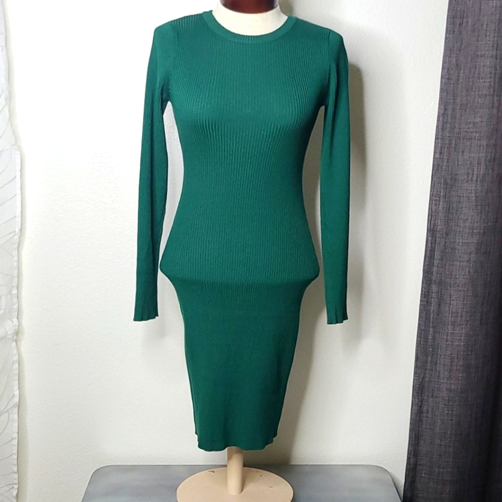 Sexy body con dress emerald green